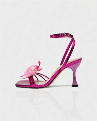 VIONA Orchid Bloom Ankle Strap Heels