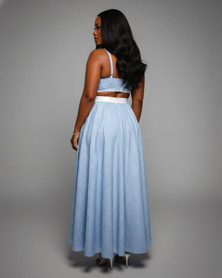 KORINA Lace Splicing Camisole Vest Top & Skirt Set