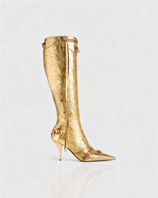 WENA Studded Pointed Toe Knee-High Boots