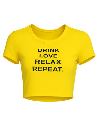 VERONICA Graphic Slogan Crop Top