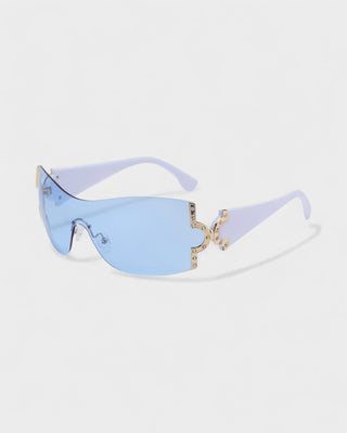 YORAYA Shield Rimless Oversized Sunglasses