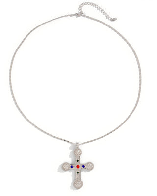 CAELIA Cross Gemstone Necklace