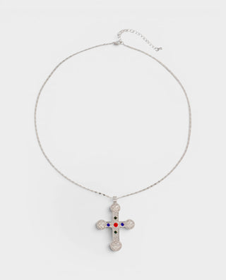 Collar de piedras preciosas con cruz de CAELIA