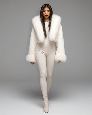 EZRA Plush Oversized Faux Fur Hooded Jacket