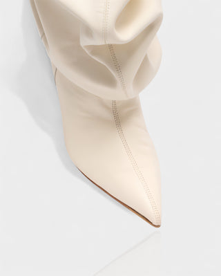 IRELLE Slouchy Faux Leather Pointed Wedge Heel Boots