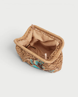 LORAVIE Floral Woven Chain Crossbody Bag
