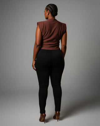 ALARMA Sculpted Asymmetric Draped Top