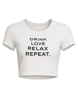 VERONICA Graphic Slogan Crop Top