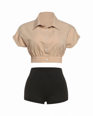 AMY Utility Cropped Shirt & Shorts Set