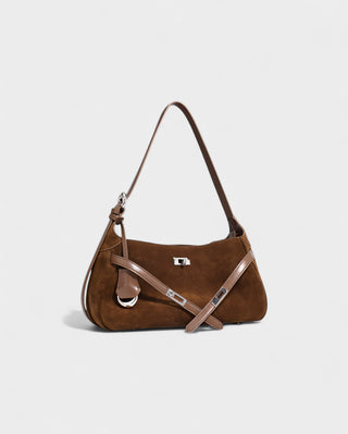 ELENA Turn-Lock Faux Suede Mini Bag