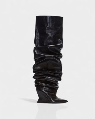ELOURA Slouch Knee-High Wedge Heel Boots