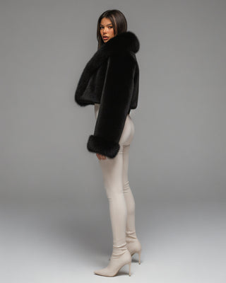 EZRA Plush Oversized Faux Fur Hooded Jacket