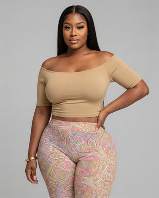 NICAMAE Crop Top & Abstract Printed Leggings Set