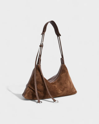 YENNA Faux Suede Dumpling Shoulder Bag