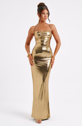 Pelina Maxi Dress - Gold - Style Seduction